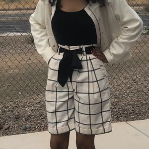 vintage high waisted geometric shorts